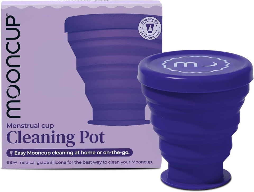 Mooncup® Menstrual Cup Cleaning Pot, Foldable & Portable, Use in The Microwave or Fill with Water & Shake (Pack of 1)