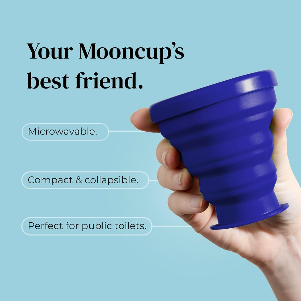 Mooncup® Menstrual Cup Cleaning Pot, Foldable & Portable, Use in The Microwave or Fill with Water & Shake (Pack of 1)