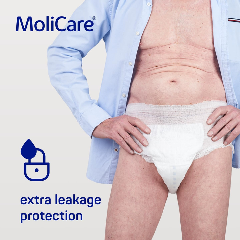 MoliCare Premium Mobile 10 Drops Size M, Incontinence Pants for Women and Men with Severe Incontinence, Extra Leakage Protection, Advanced Skin Protection, Improved Body Fit, 14 Pieces
