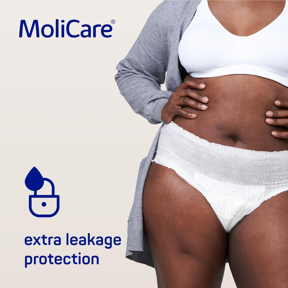 MoliCare Premium Mobile 10 Drops Size L, Incontinence Pants for Women and Men with Severe Incontinence, Extra Leakage Protection, Skin Protection, Improved Body Fit, 14 Pieces