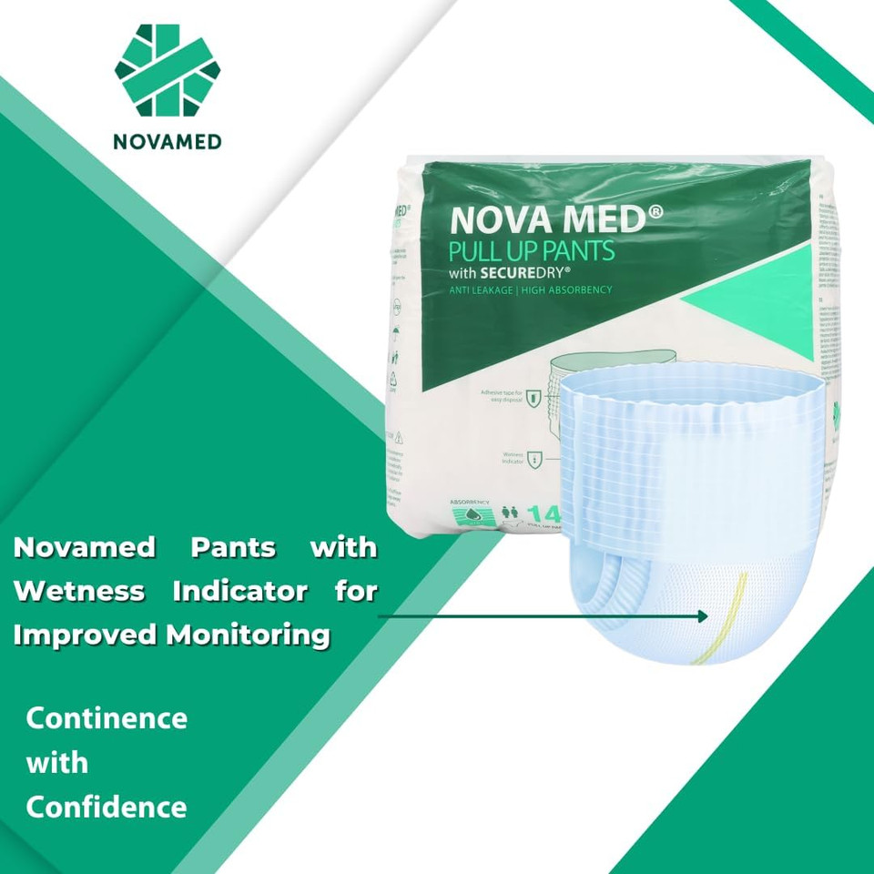 Nova med Adult Incontinence Pants Women & Men, Pull up Pants, Adult Pull up Nappies - 14 Pants per Pack (X-Large) - 2150ml Absorbency (1 Pack of 14) - A British Brand Nova med Adult Incontinence Pants Women & Men, Pull up Pants, Adult Pull up Nappies - 14 Pants per Pack (X-Large) - 2150ml Absorbency (1 Pack of 14) - A British Brand