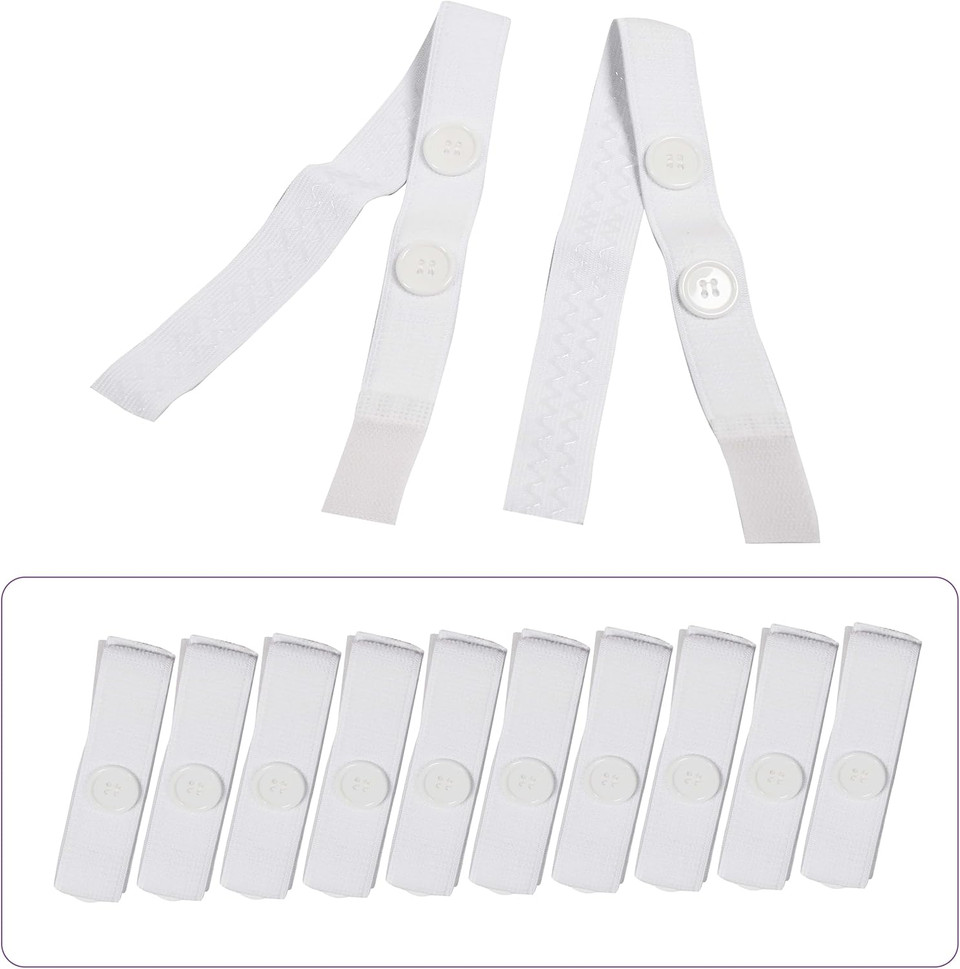 Ved Pairs of Fix Leg Bag Straps, Urine Drainage Bag Strap, Catheter Leg Bag Straps, with Soft Elastic Fabric, Comfortable Silicone Grips and Velcro Strap, 2.5cm x 40 cm(Pack of 10)