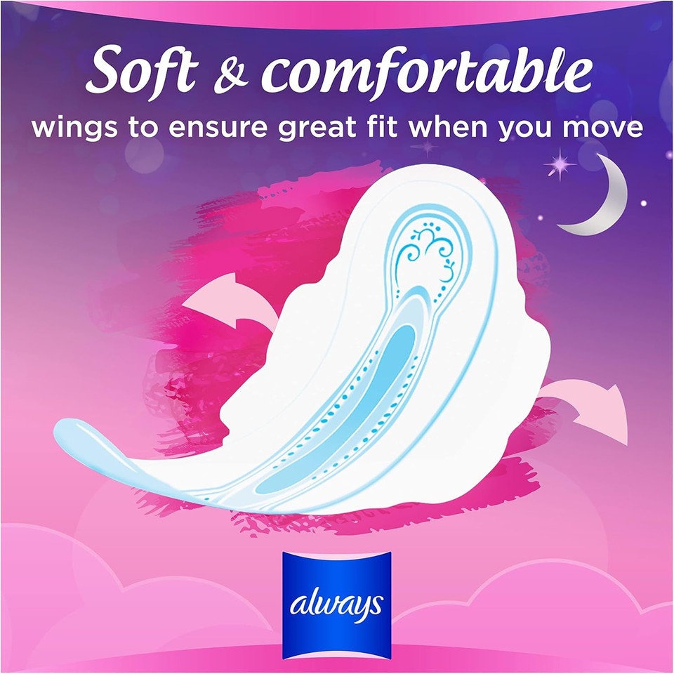 Always Sensitive Ultra Night Sanitary Towels with Wings, Size 3, 100 Towels (10 x 10 Packs), Saving Box, Odour Neutraliser, Super Absorbent Core