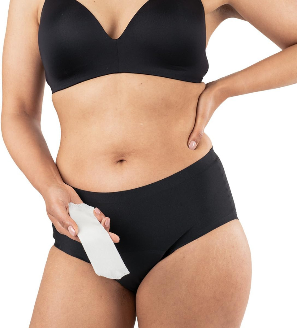 MoliCare Lady - Invisible Absorbent Washable Incontinence Pants with Disposable X-Change Pads for Extra Protection, Pads Discreetly Hidden in Inner Pocket, Size L, Washable at 60° C, Black MoliCare Lady - Invisible Absorbent Washable Incontinence Pants with Disposable X-Change Pads for Extra Protection, Pads Discreetly Hidden in Inner Pocket, Size L, Washable at 60° C, Black