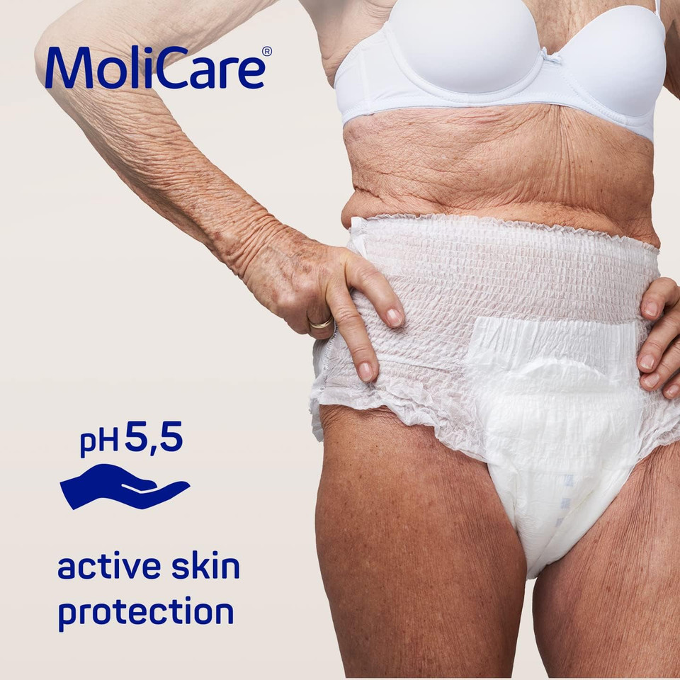 MoliCare Premium Mobile Disposable Underwear: Discreet use for Woman and Men with Incontinence, 5 Drops, Size S, Pack of 56 MoliCare Premium Mobile Disposable Underwear: Discreet use for Woman and Men with Incontinence, 5 Drops, Size S, Pack of 56