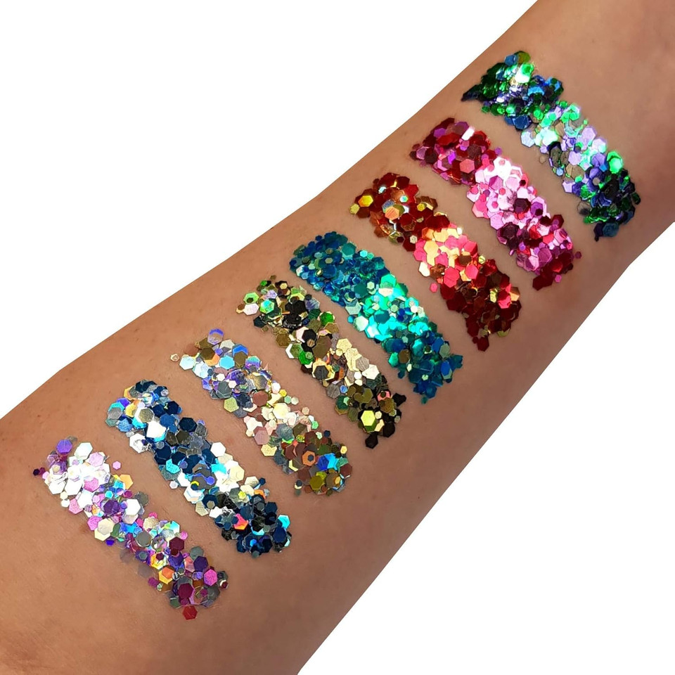 Mystic Chunky Glitter by Moon Glitter - Atlantis - Cosmetic Festival Makeup Glitter for Face, Body, Nails, Hair, Lips - 3g