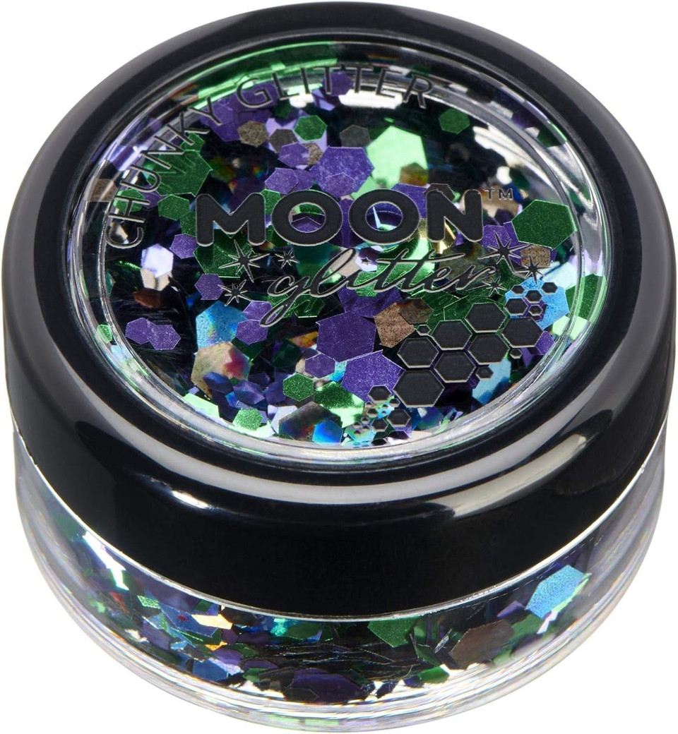 Mystic Chunky Glitter by Moon Glitter - Frozen - Cosmetic Festival Makeup Glitter for Face, Body, Nails, Hair, Lips - 3g