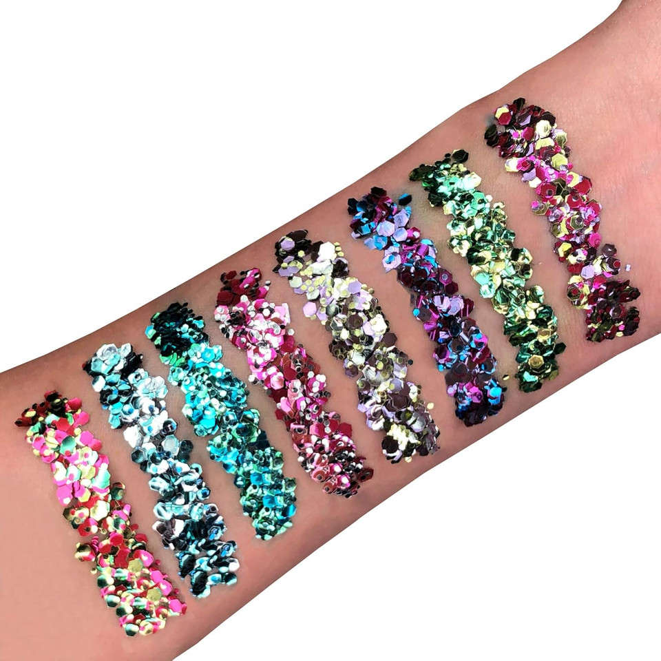 Mystic Biodegradable Eco Chunky Glitter by Moon Glitter - Masquerade - Cosmetic Bio Festival Makeup Glitter for Face, Body, Nails, Hair, Lips - 3g Mystic Biodegradable Eco Chunky Glitter by Moon Glitter - Masquerade - Cosmetic Bio Festival Makeup Glitter for Face, Body, Nails, Hair, Lips - 3g