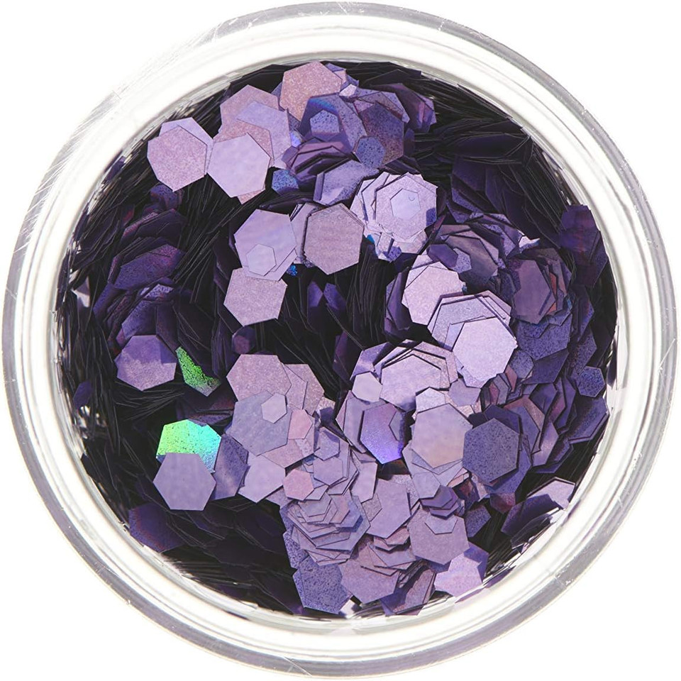 Chunky Holographic Glitter by Moon Glitter - Purple - Cosmetic Festival Makeup Glitter for Face, Body, Nails, Hair, Lips - 3g