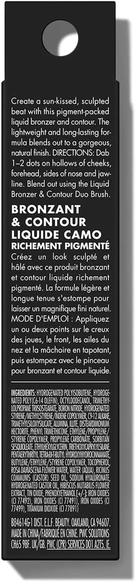 e.l.f. Camo Liquid Bronzer & Contour, Highly Pigmented, Natural-Looking Glowy Finish, Long-Lasting, Rounded Applicator, Vegan & Cruelty-Free, 1 Fair e.l.f. Camo Liquid Bronzer & Contour, Highly Pigmented, Natural-Looking Glowy Finish, Long-Lasting, Rounded Applicator, Vegan & Cruelty-Free, 1 Fair