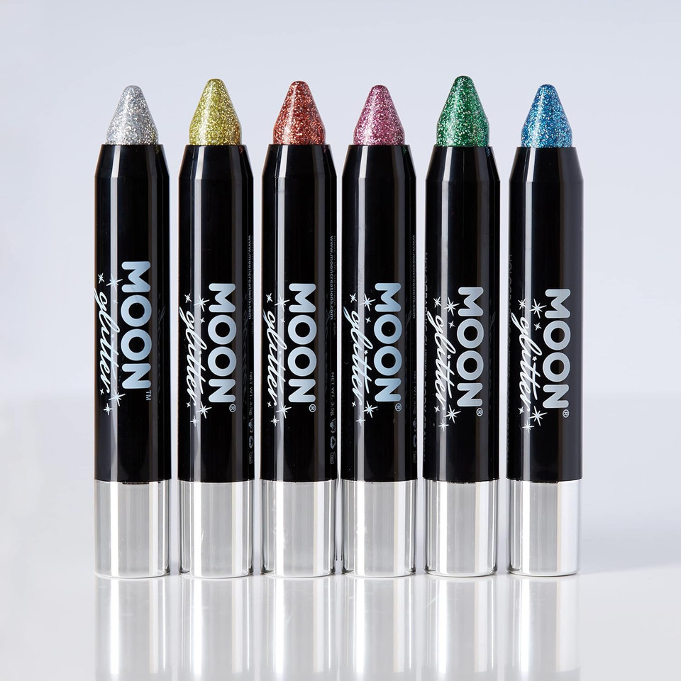 Holographic Festival Glitter Paint Stick / Body Crayon makeup for the Face & Body by Moon Glitter - 3.5g (Set of 6) Holographic Festival Glitter Paint Stick / Body Crayon makeup for the Face & Body by Moon Glitter - 3.5g (Set of 6)