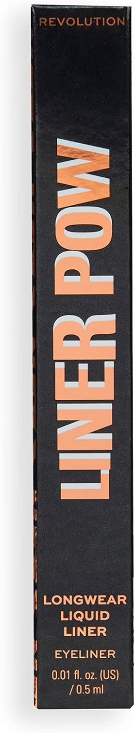 Makeup Revolution, Liner Pow Liquid Eyeliner, Waterproof & Longlasting Formula, Black, 0.5ml