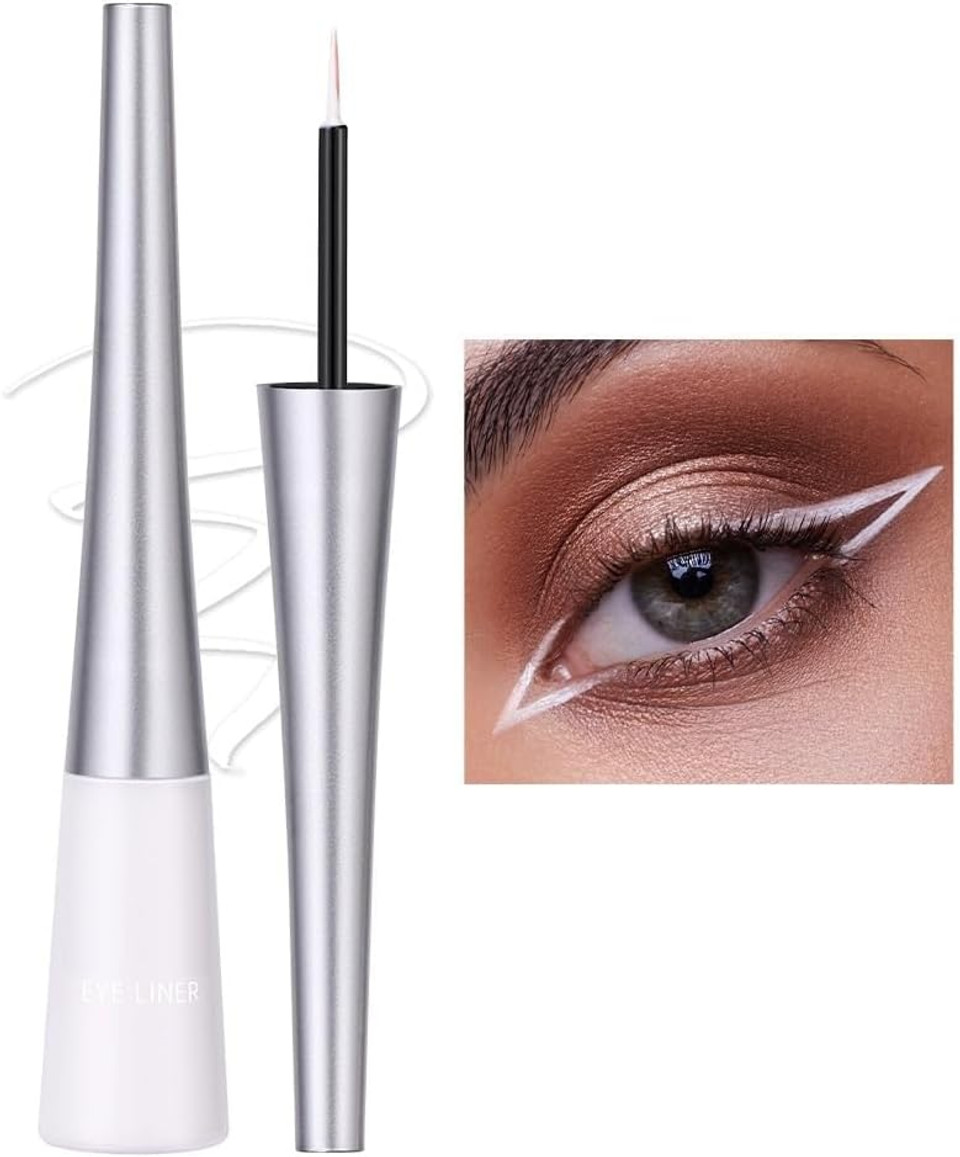 White Liquid Eyeliner Matte Quick-Drying, Long-Lasting Non-Blooming Waterproof Gel, Candy Color Highly Pigmented (White) White Liquid Eyeliner Matte Quick-Drying, Long-Lasting Non-Blooming Waterproof Gel, Candy Color Highly Pigmented (White)