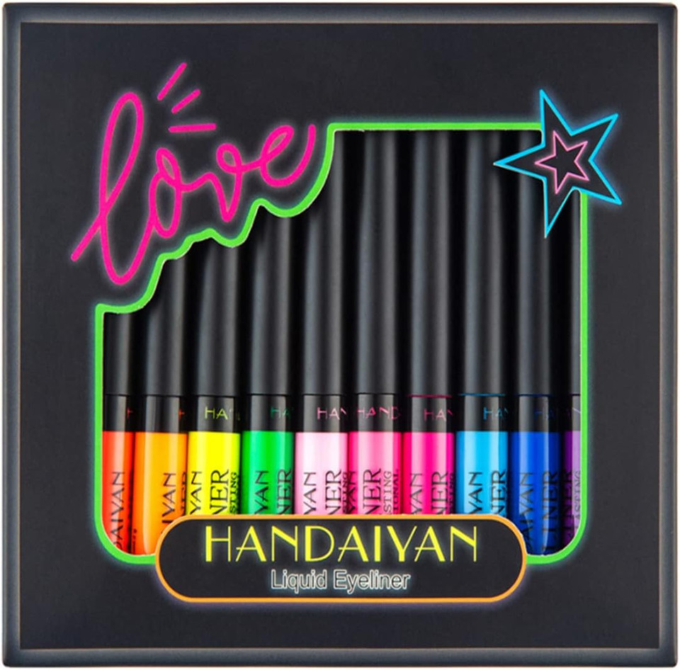 Neon Liquid Eyeliner Set, 12 Colors UV Glow Matte Eyeliner, Waterproof & Smudgeproof Long Lasting Colorful Fluorescent Body Face Paint Makeup for Daily Wear and Halloween Christmas Neon Liquid Eyeliner Set, 12 Colors UV Glow Matte Eyeliner, Waterproof & Smudgeproof Long Lasting Colorful Fluorescent Body Face Paint Makeup for Daily Wear and Halloween Christmas