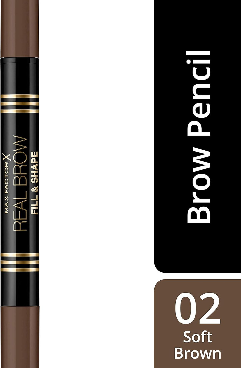 Max Factor Real Brow Fill and Shape Pencil, Deep Brown, 0.66 ml