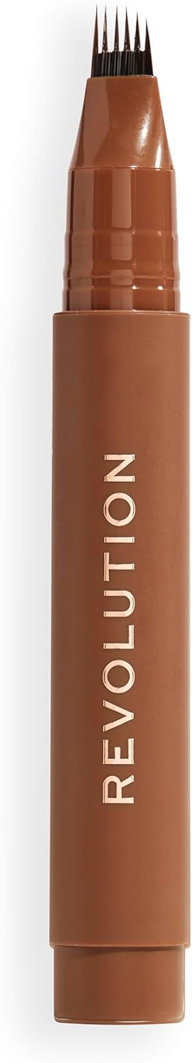 Revolution, Instant Brow Hair Pen, Precision Applicator for Hair-Like Strokes, Long-Lasting Eyebrow Pen, Warm Brown, Vegan & Cruelty-Free, 1.8ml
