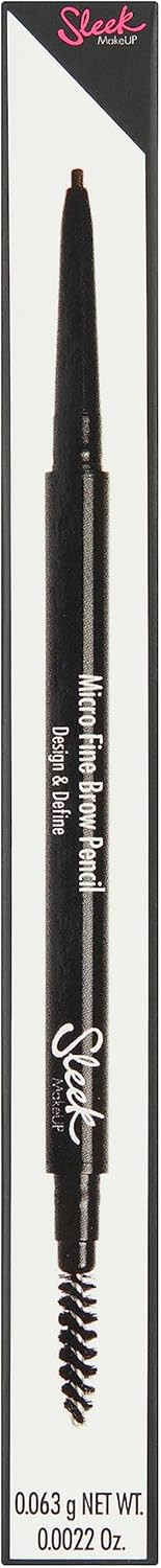 Sleek MakeUP Micro-Fine Brow Pencil for Precise Hair Like Strokes, Waterproof, Long Lasting, Dual Ended, Dark Brown