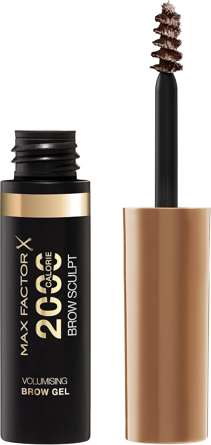 Max Factor 2000 Calorie Volumising Brow Sculpt Gel, Long-Lasting, Plumped & Fuller-Looking Brows, Waterproof, Smudge-Proof, Shapes & Intensifies, 001 Dark Blonde, 4.5ml