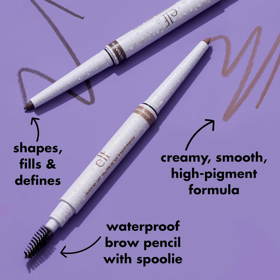 e.l.f. Instant Lift Waterproof Brow Pencil, Long-Lasting Eyebrow Pencil For Grooming & Shaping Brows, Vegan & Cruelty-Free, Grey