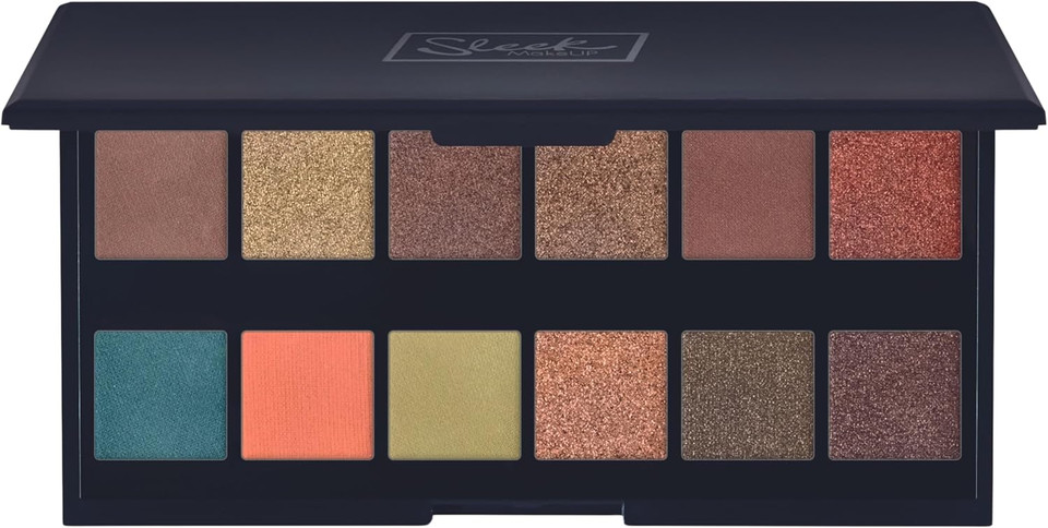 Sleek MakeUP i-Divine Eyeshadow Palette, 12 Shades in a Mix of Matte, Shimmer, Foil and Due-Chrome, Blendable and Highly Pigmented, Royal Flush