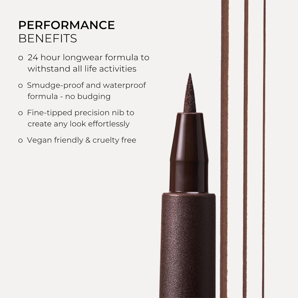 COLORSPORT 24HR Waterproof Liquid Eyeliner Pen | Long-Lasting, Smudge-Proof, Fast-Drying | Vegan & Cruelty-Free | Brown, 1ml COLORSPORT 24HR Waterproof Liquid Eyeliner Pen | Long-Lasting, Smudge-Proof, Fast-Drying | Vegan & Cruelty-Free | Brown, 1ml