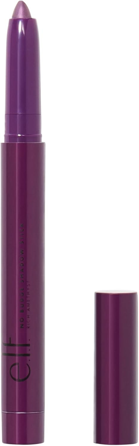 e.l.f. No Budge Shadow Stick, Longwear, Smudge-Proof Metallic Eyeshadow, Rich Amethyst, 0.056 Oz (1.6g)