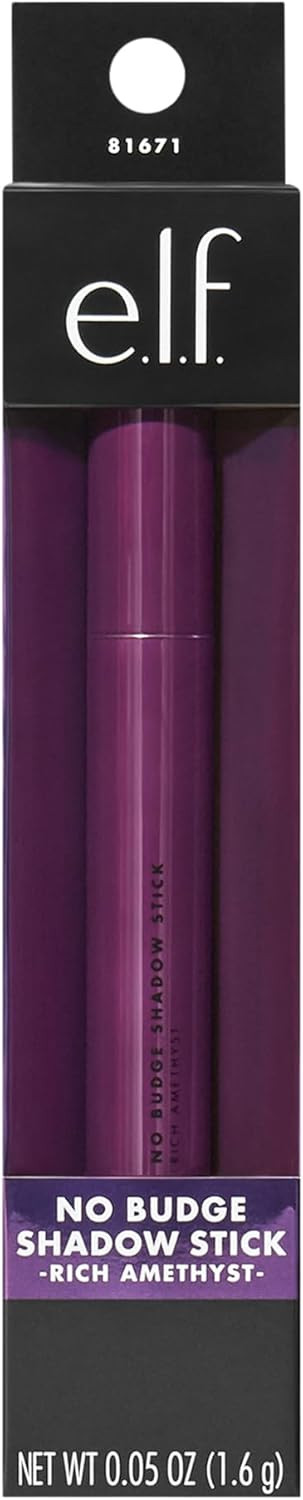 e.l.f. No Budge Shadow Stick, Longwear, Smudge-Proof Metallic Eyeshadow, Rich Amethyst, 0.056 Oz (1.6g)
