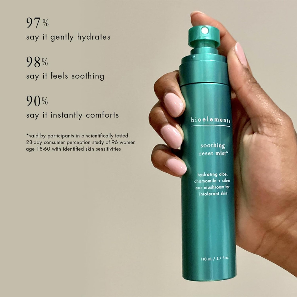 Bioelements Soothing Reset Mist - 3.7 Oz - Hydrating, Soothing Toner For Sensitive & Dry Skin - Vegan, Gluten Free - Never Tested On Animals