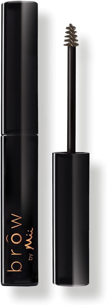 Mii Cosmetics Brow by Mii Sculpting Brow Builder Tint, Creamy Eyebrow Mascara with Fibres, Highly Pigmented for Fuller-Looking Eyebrows, Smudge-Proof & Long-Lasting, Warm Taupe, Remarkably Fair