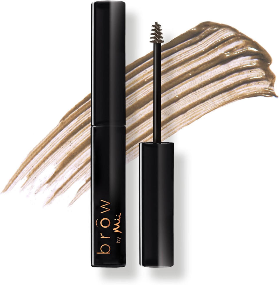 Mii Cosmetics Brow by Mii Sculpting Brow Builder Tint, Creamy Eyebrow Mascara with Fibres, Highly Pigmented for Fuller-Looking Eyebrows, Smudge-Proof & Long-Lasting, Warm Taupe, Remarkably Fair