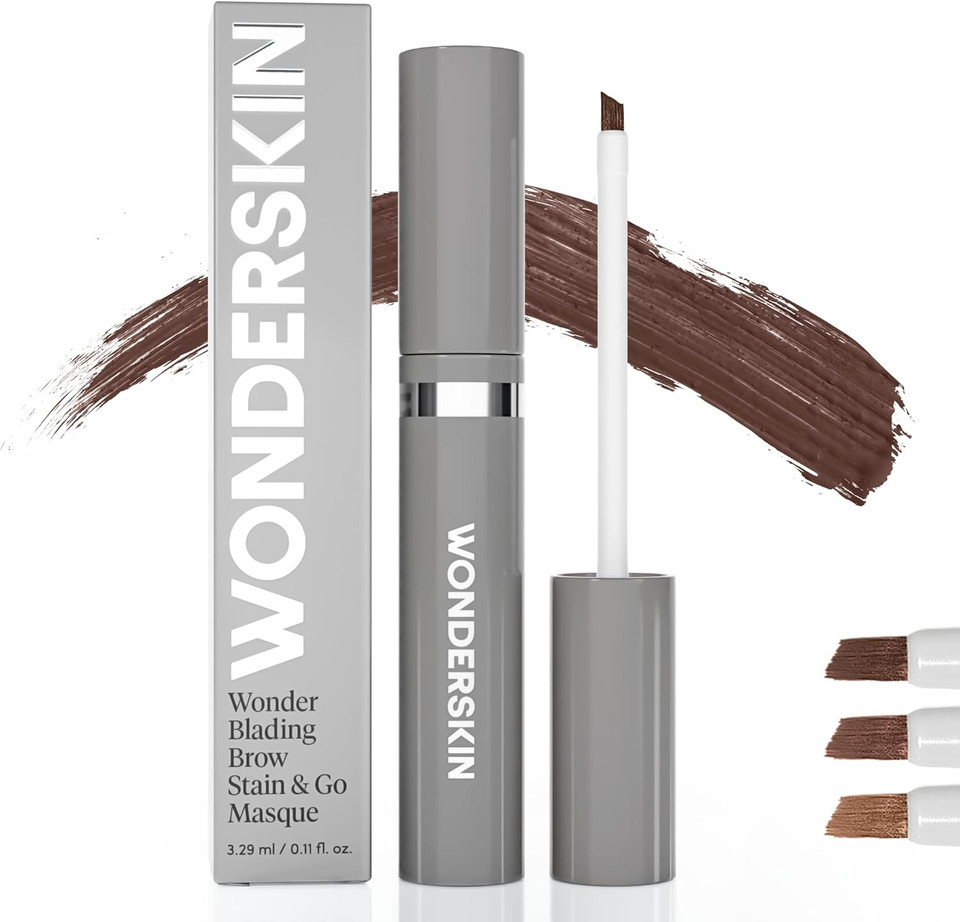 Wonderskin Wonder Blading Brow Stain & Go Masque - Long Lasting Eye Brow Tint, Transfer Proof and Smudge Proof Eyebrow Tint Stain (Blonde)
