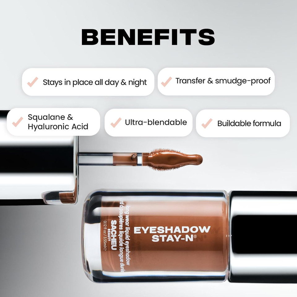 Sacheu Liquid Eyeshadow STAY-N Longwear Eye Makeup  Buildable Highly Pigmented & Blendable Eye Shadow Cream in Matte & Shimmer Finishes, Girly POP Sacheu Liquid Eyeshadow STAY-N Longwear Eye Makeup  Buildable Highly Pigmented & Blendable Eye Shadow Cream in Matte & Shimmer Finishes, Girly POP