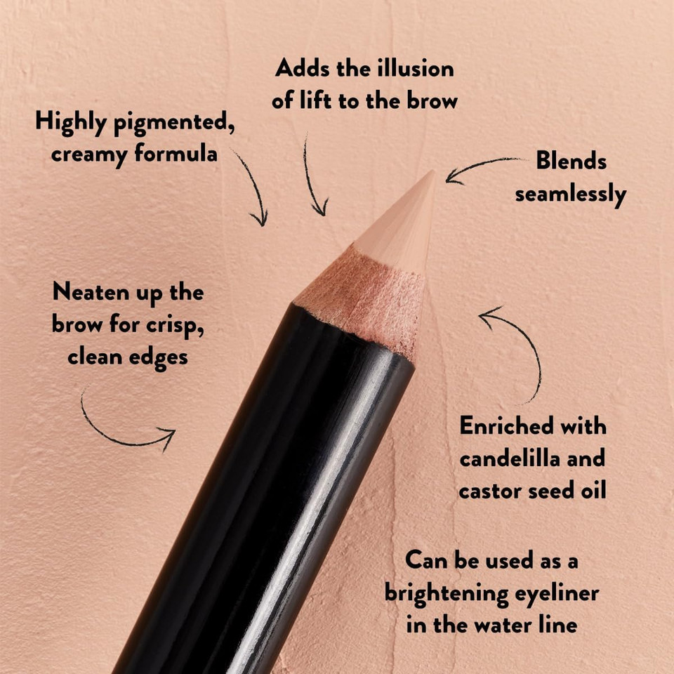 HD BROWS Brow Highlighter Under Eyebrow Highlighting Pencil, Soft Creamy and Easy to Blend, Highly Pigmented, Can Also be Used as Eyeliner, Pink Nude- Fair/Light Highlighter Shade