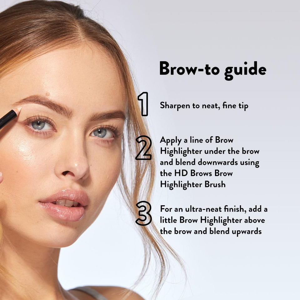 HD BROWS Brow Highlighter Under Eyebrow Highlighting Pencil, Soft Creamy and Easy to Blend, Highly Pigmented, Can Also be Used as Eyeliner, Pink Nude- Fair/Light Highlighter Shade