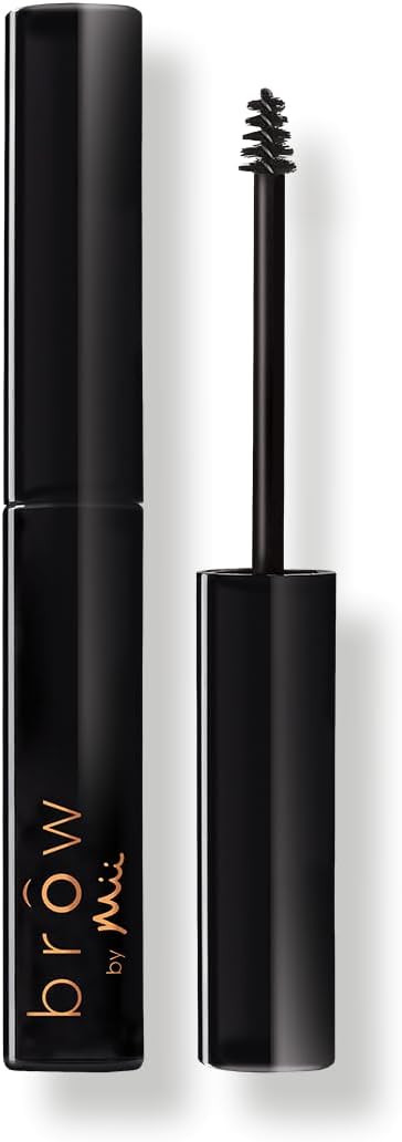Mii Cosmetics Brow by Mii Sculpting Brow Builder Tint, Creamy Eyebrow Mascara with Fibres, Highly Pigmented for Fuller-Looking Eyebrows, Smudge-Proof & Long-Lasting, Dark Brunette, Remarkably Medium