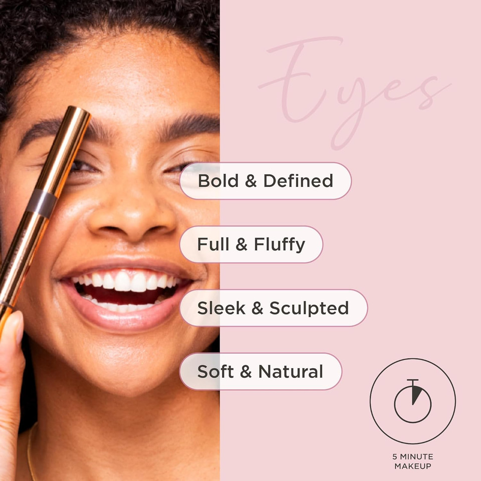 Shape & Set Auburn Eyebrow Pencil & Fixing Gel Duo from Sculpted by Aimee 2.5ml - Travel-Friendly, Double-Ended Natural Eye Brow Pencil and Clear Brow Fixing Gel