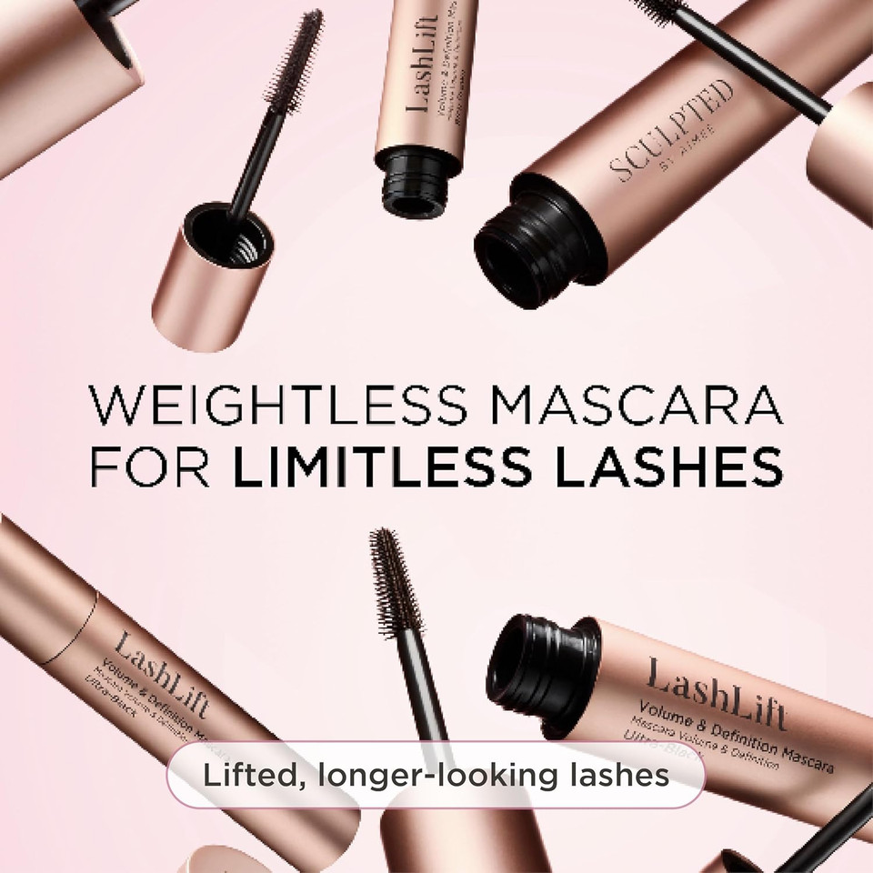 LashLift Rich-Brown Mascara from Sculpted by Aimee - Smudge-Proof, Weightless, Rich-Brown Mascara with Multilevel Brush for Lifted, Longer Lashes