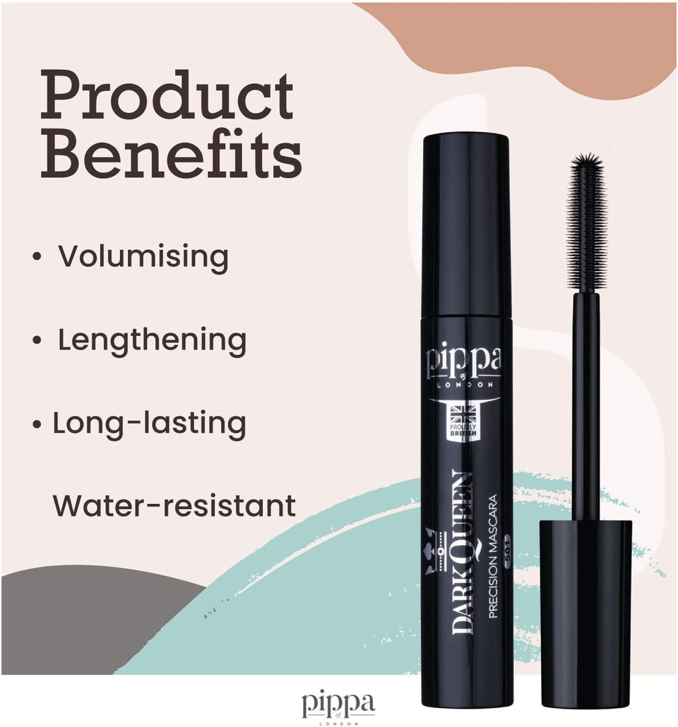 Pippa of London Dark Queen Eye Mascara (501) - Volumising and Curling Mascara