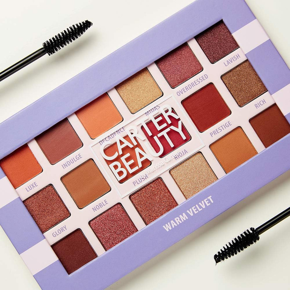 Carter Beauty 18-Shade Eyeshadow Palette, Warm Velvet