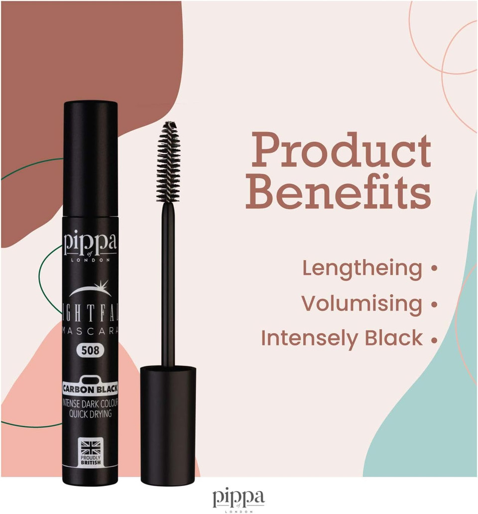 Pippa of London Nightfall Mascara Black 508 - Clump Free Lengthening and Volume Mascara