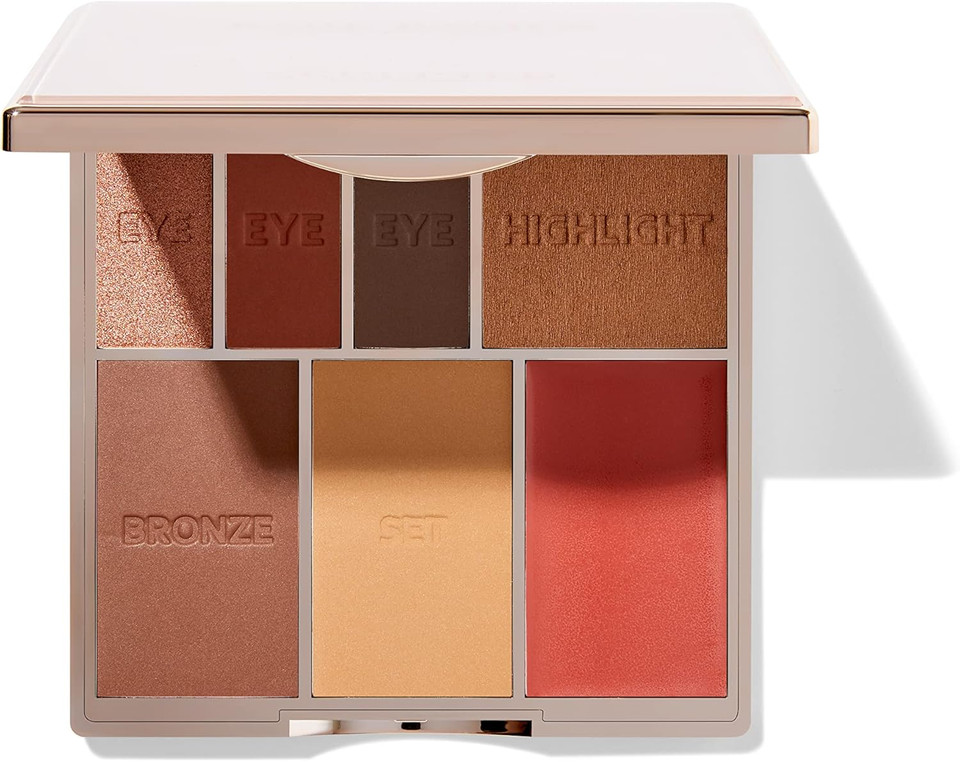 Bare Basics Face & Eye Palette from Sculpted by Aimee (Nude 02) - Travel-Friendly, Nude Look Eyeshadow, Highlight, Bronzer, Blush & Setting Powder