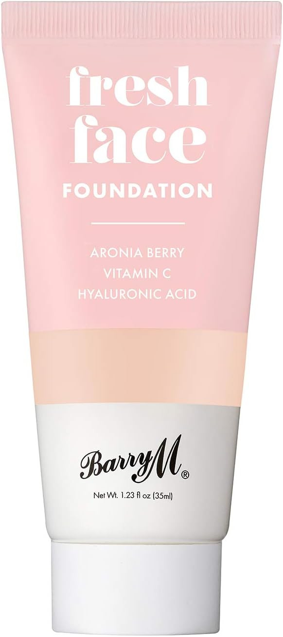 Barry M Cosmetics Fresh Face Lightweight Liquid Foundation Infused With Hyaluronic Acid And Vitamin C, Shade 20