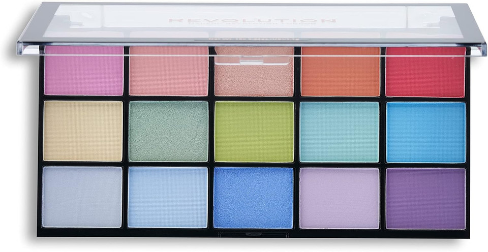 Revolution Beauty London Reloaded Eyeshadow Palette, Metallic and Matte Eye Colours, 15 Shades, Sugar Pie, 16.5g