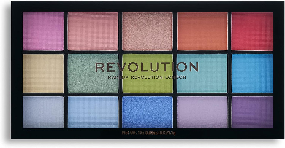 Revolution Beauty London Reloaded Eyeshadow Palette, Metallic and Matte Eye Colours, 15 Shades, Sugar Pie, 16.5g