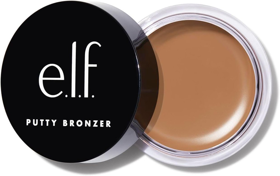 e.l.f. Putty Bronzer, Creamy & Highly Pigmented Formula, Creates a Long-Lasting Bronzed Glow, Infused with Argan Oil & Vitamin E, Bronzed Belle, 0.35 Oz (10g)