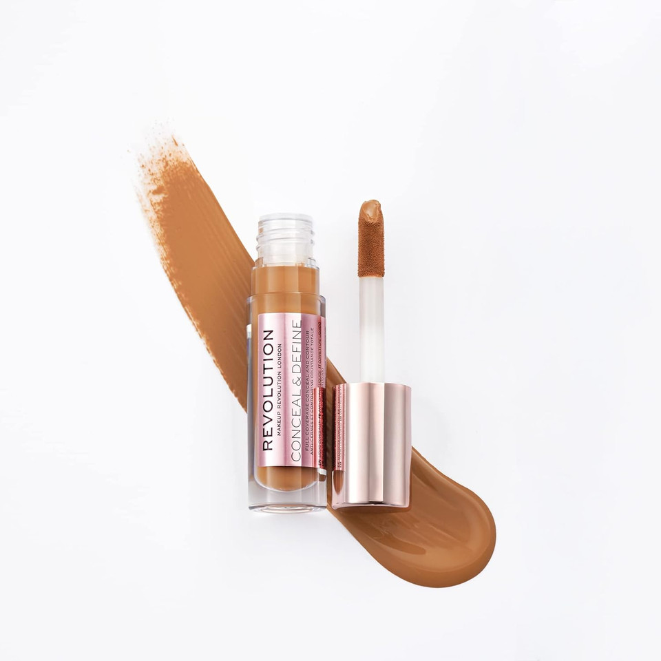 Revolution Conceal & Define Concealer, Lightweight, Long-Lasting, Full Coverage Face Makeup, C3, 4g
