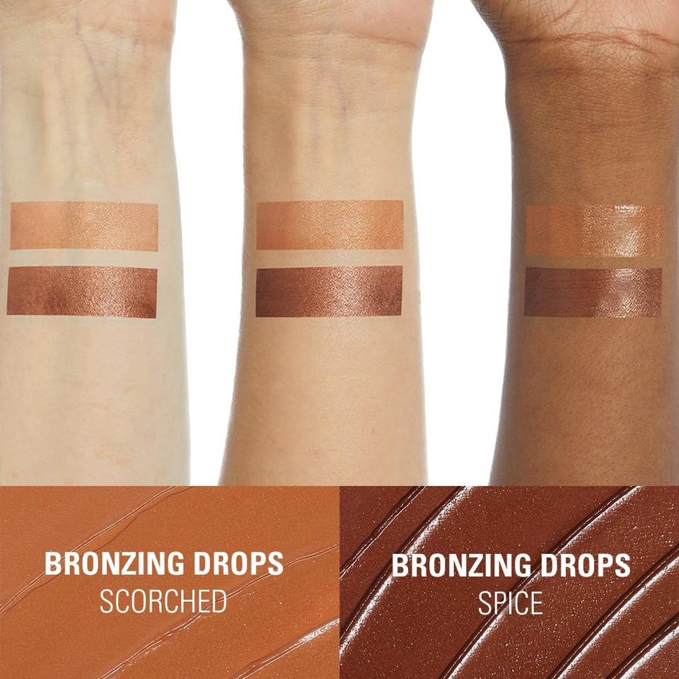 Makeup Revolution, Bright Light Bronzing Drops with Hyaluronic Acid, Sun-Kissed Finish, Deep Bronze Spice, 23ml