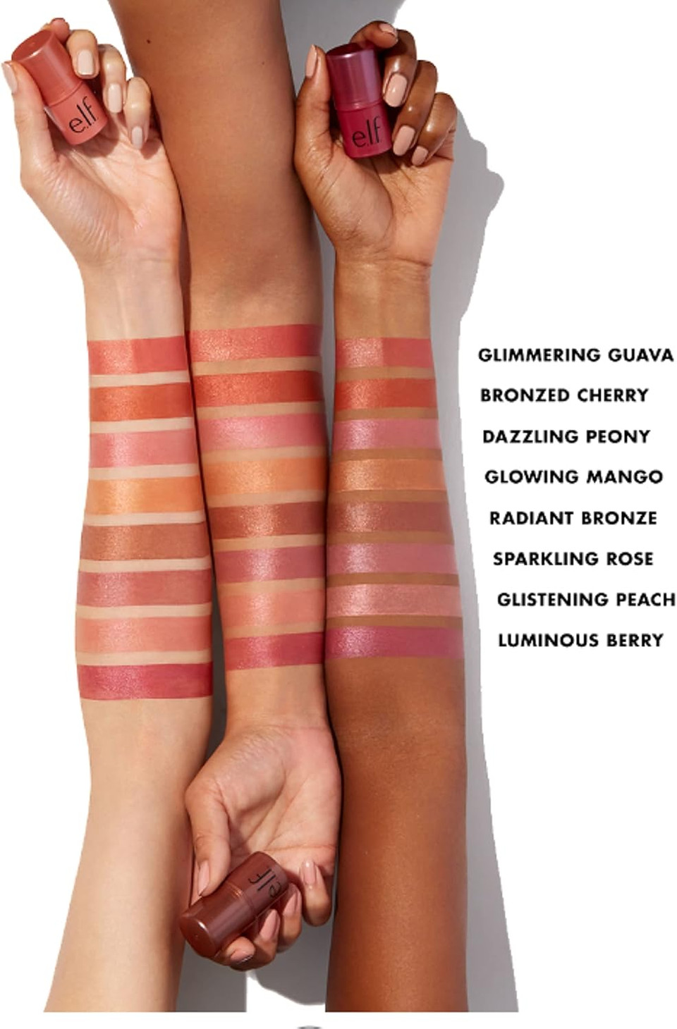 e.l.f. Monochromatic Multi Stick, Luxuriously Creamy & Blendable Colour, For Eyes, Lips & Cheeks, Glimmering Guava, 0.17 Oz (5g)