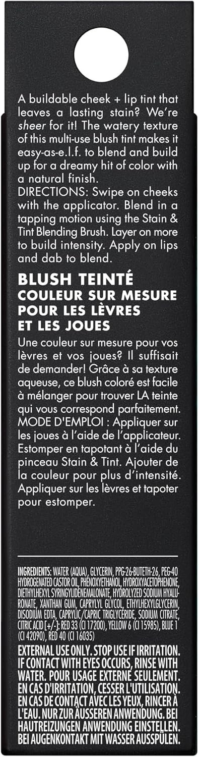 e.l.f. Sheer For It Blush Tint, Multi-Use, Long-Lasting Lip & Cheek Make-up, Creates a Natural Flush Finish, Vegan & Cruelty-Free, Cherry Cola