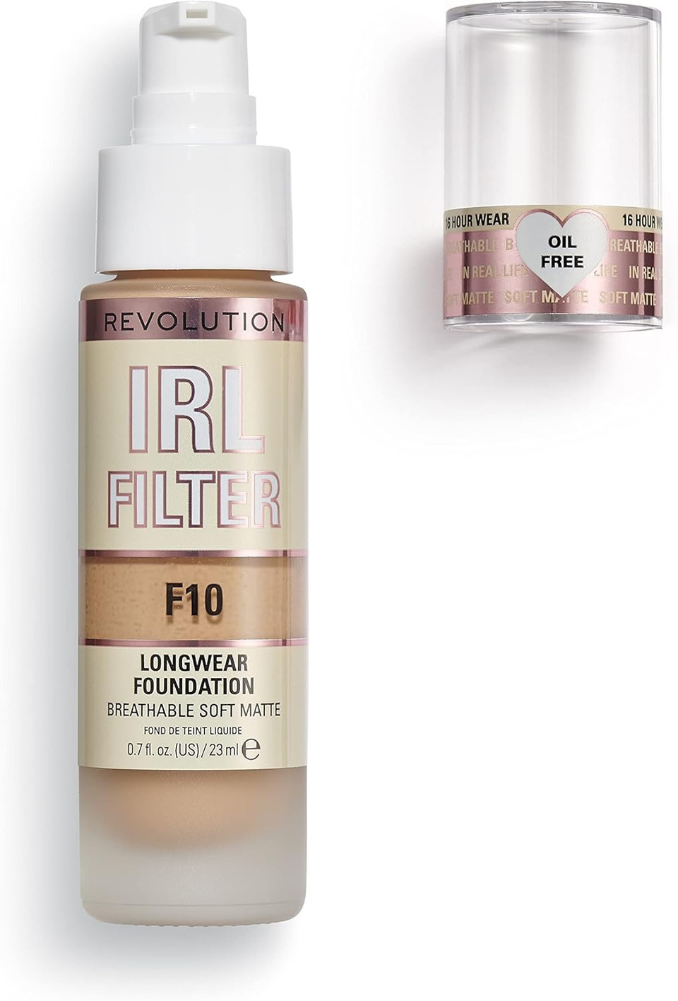 Makeup Revolution IRL Filter, Longwear Foundation, Medium to Full Coverage, Matte Finish, 16 Hour Wear, F13.7, Dark Skin Tones, 23ml